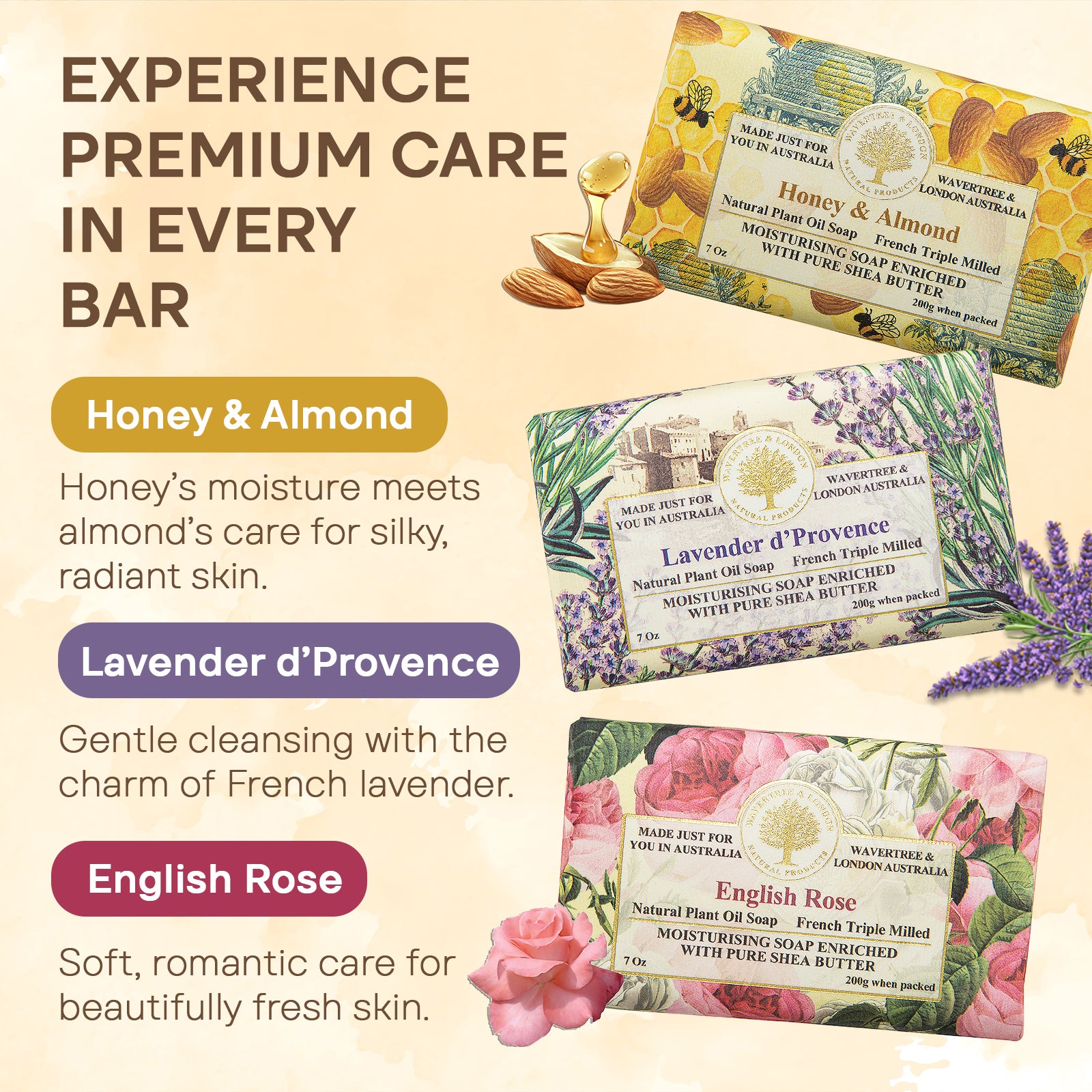 Natural Soap Gift Set – 6 Scented Bars with Shea Butter by