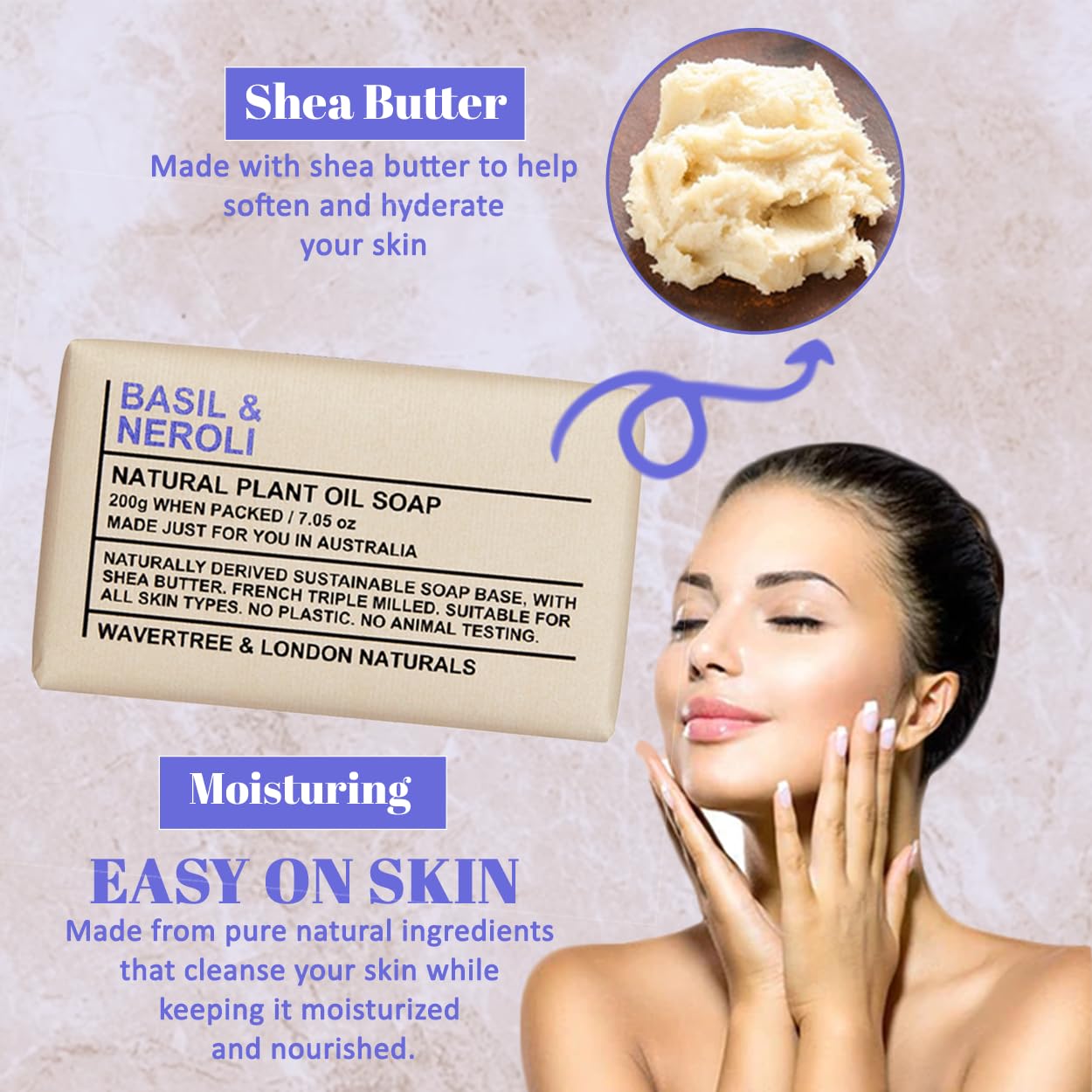 Basil & Neroli Scented Natural Soap Bars [100% Naturally derived]