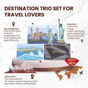 Scents of Adventure Soap Trio Gift Set (Set of 3) – Travel-Inspired Scented Natural Soap Bars for Women & Men