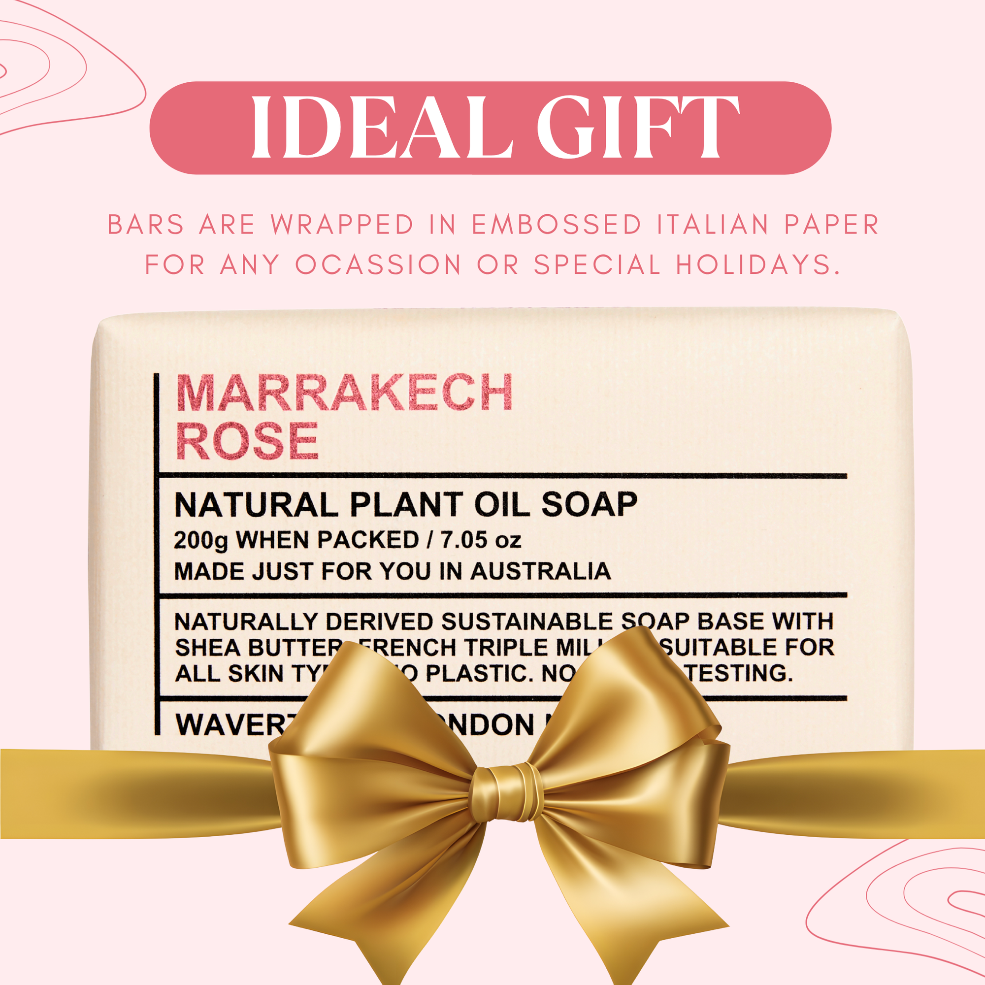 Wavertree & London Marakech Rose Scented Natural Soap Bars [100% Naturally derived]