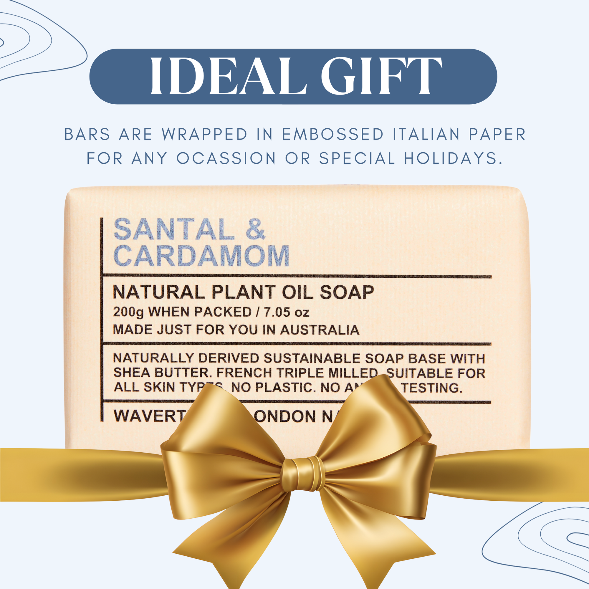 Santal & Cardamon Scented Natural Soap Bars [100% Naturally derived]
