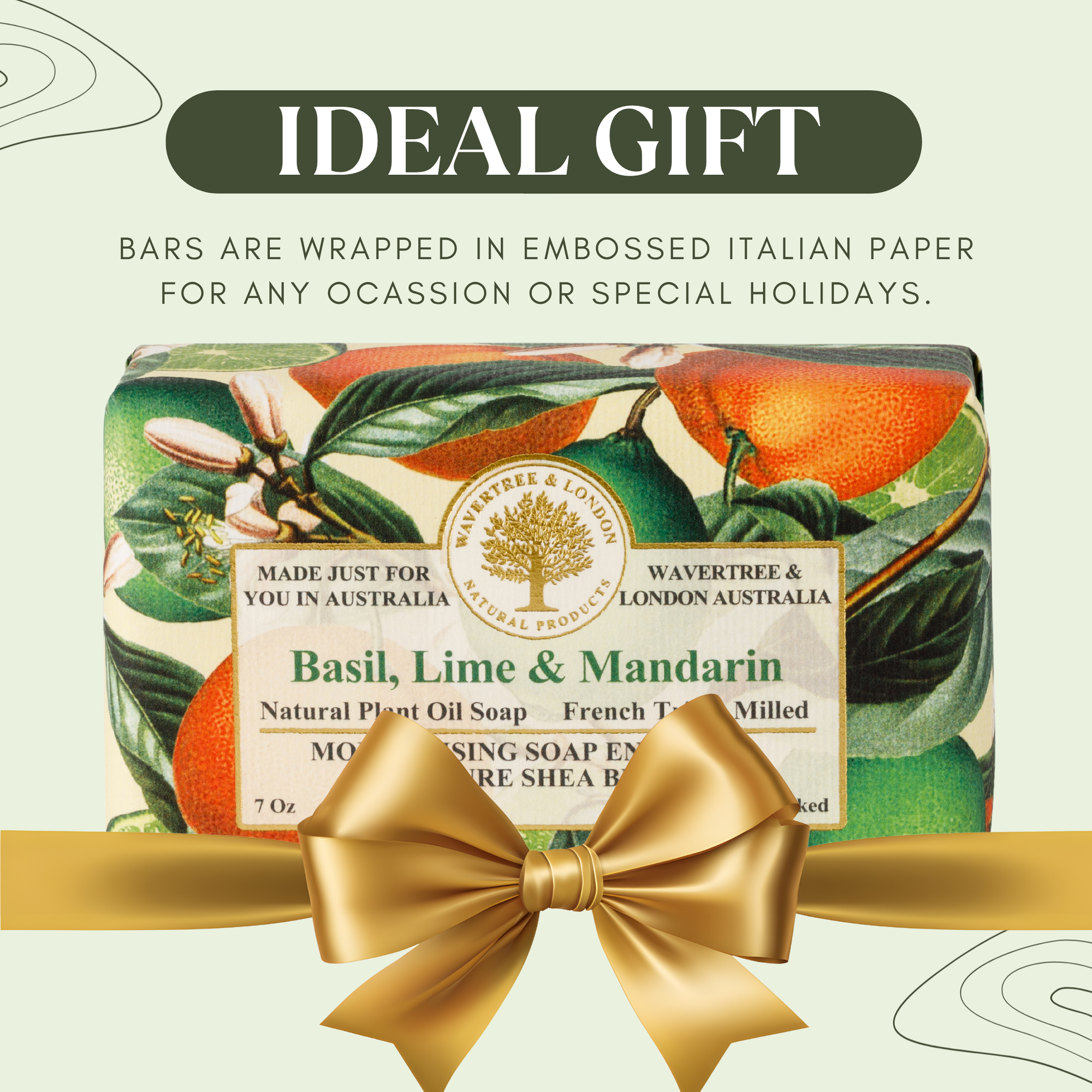 Basil Lime Mandarin Soap Bar 200g