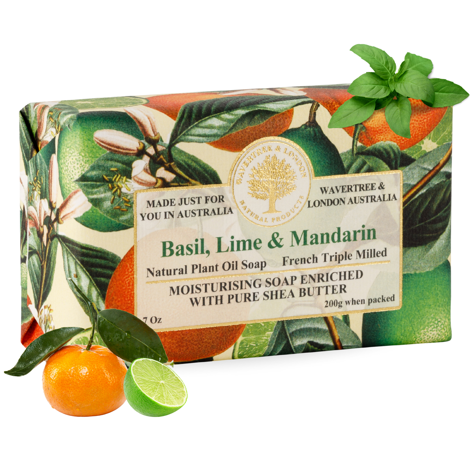 Basil Lime Mandarin Soap Bar 200g