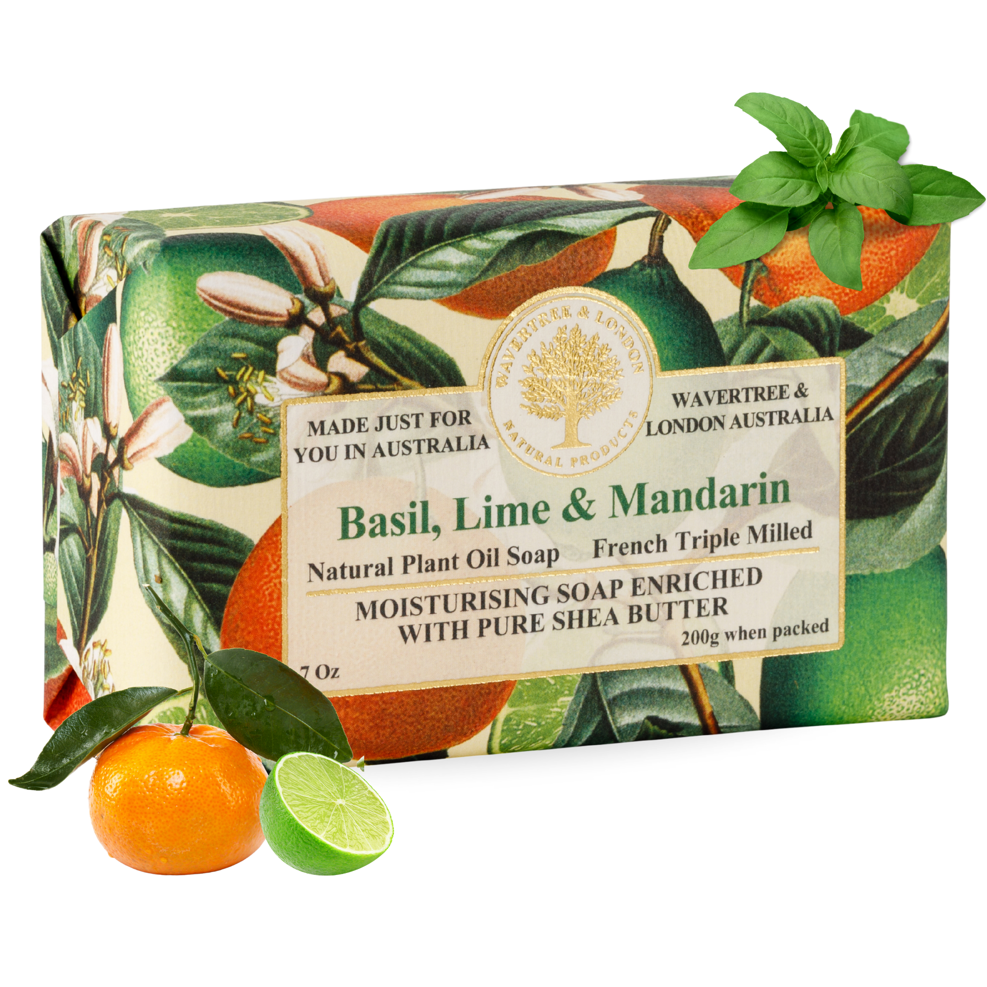 Basil Lime Mandarin Soap Bar 200g