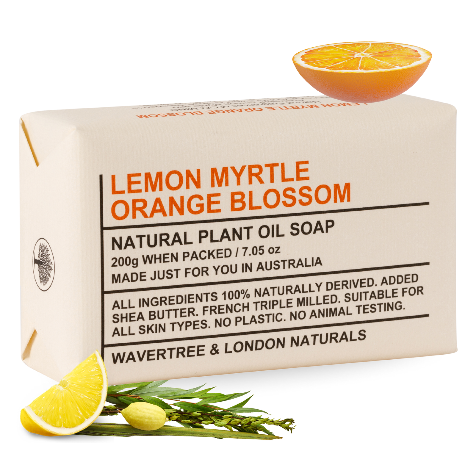 Lemon Myrtle and Orange Blossom Soap Bar 200g