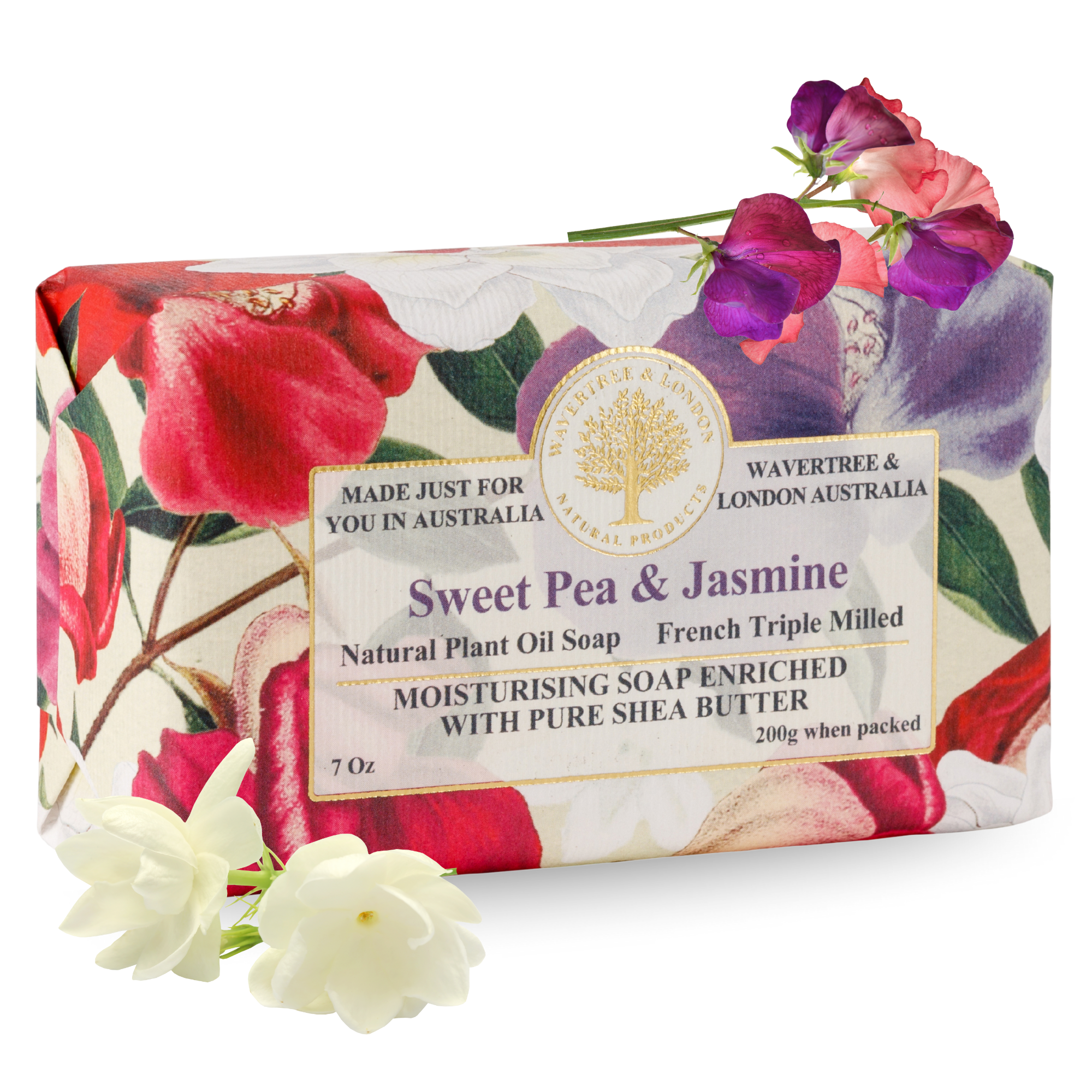 Sweet Pea Jasmine Soap Bar 200g - Wavertree & London
