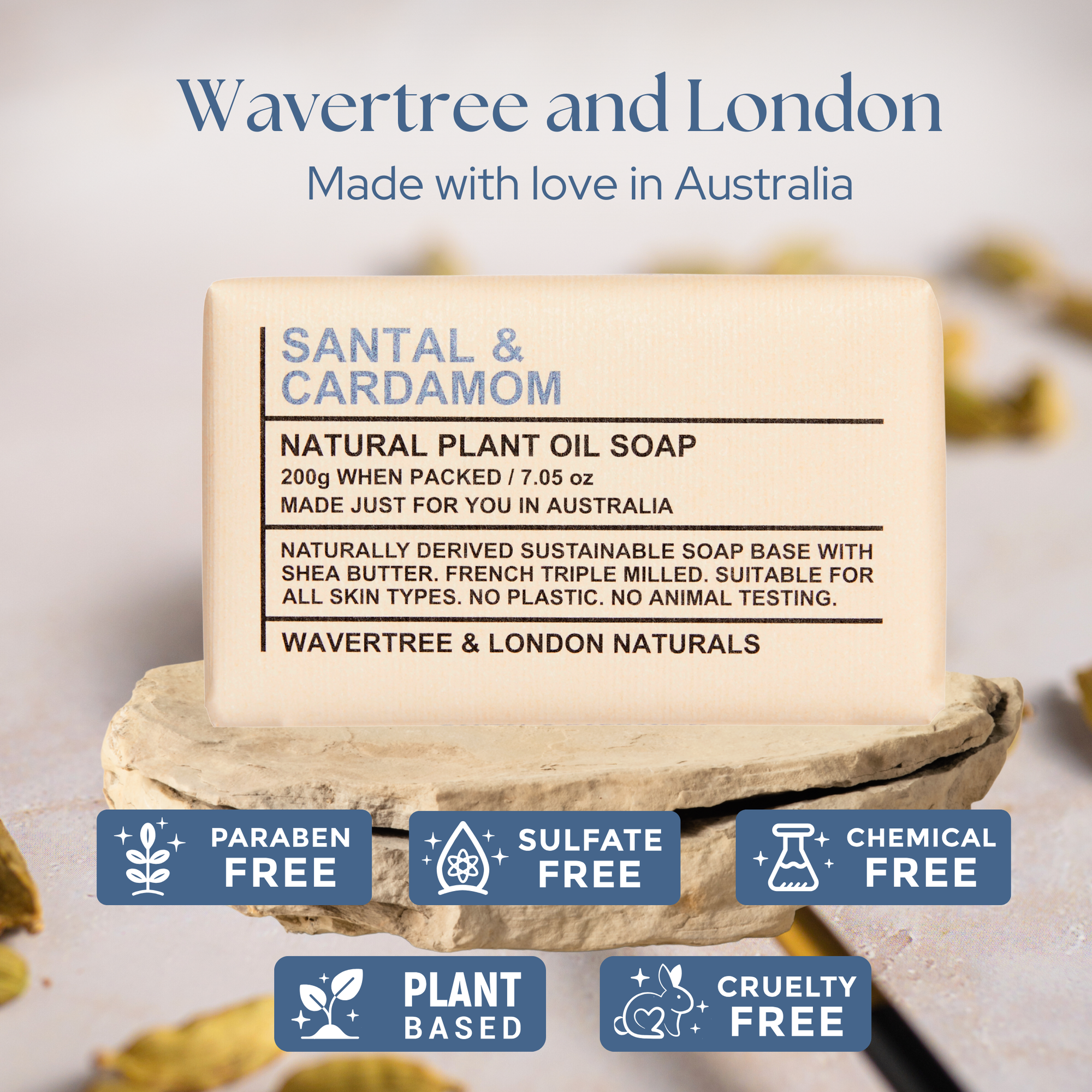 Santal & Cardamon Scented Natural Soap Bars [100% Naturally derived]