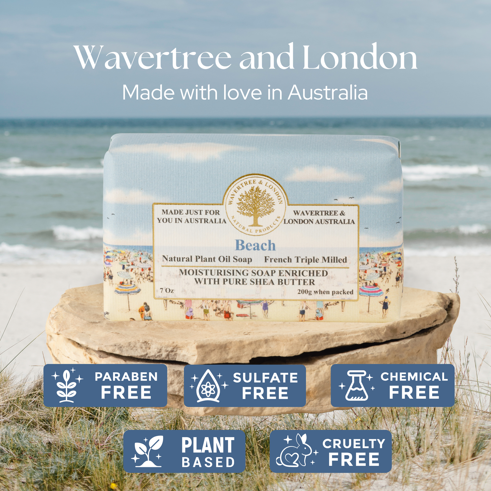 Beach Scented Soap Bar – Triple-Milled with Organic Shea Butter Beach Scented Soap Bar – Triple-Milled with Organic Shea Butter