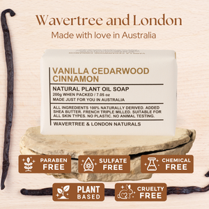 Vanilla, Cedarwood and Cinnamon Soap Bar 200g