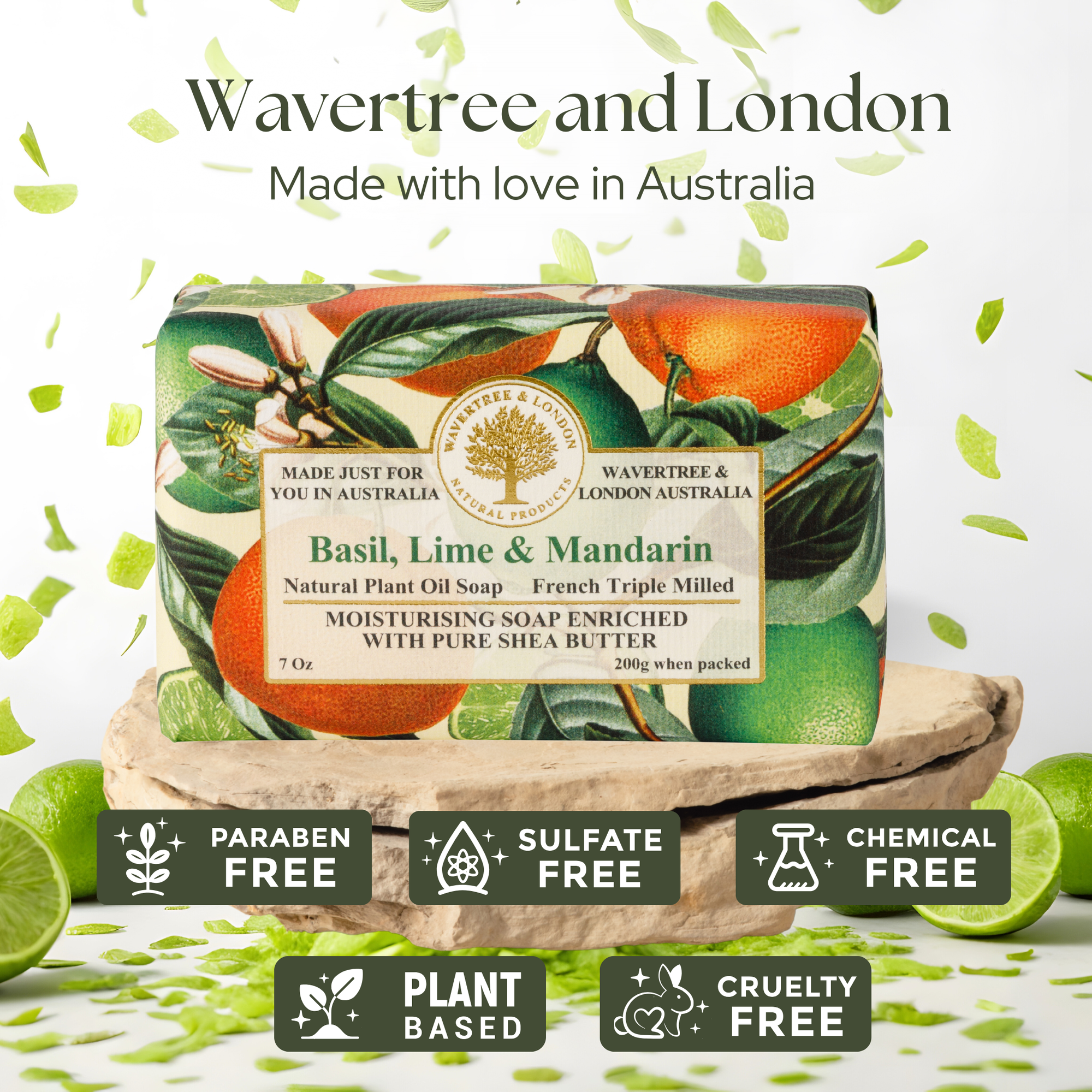 Basil Lime Mandarin Soap Bar 200g